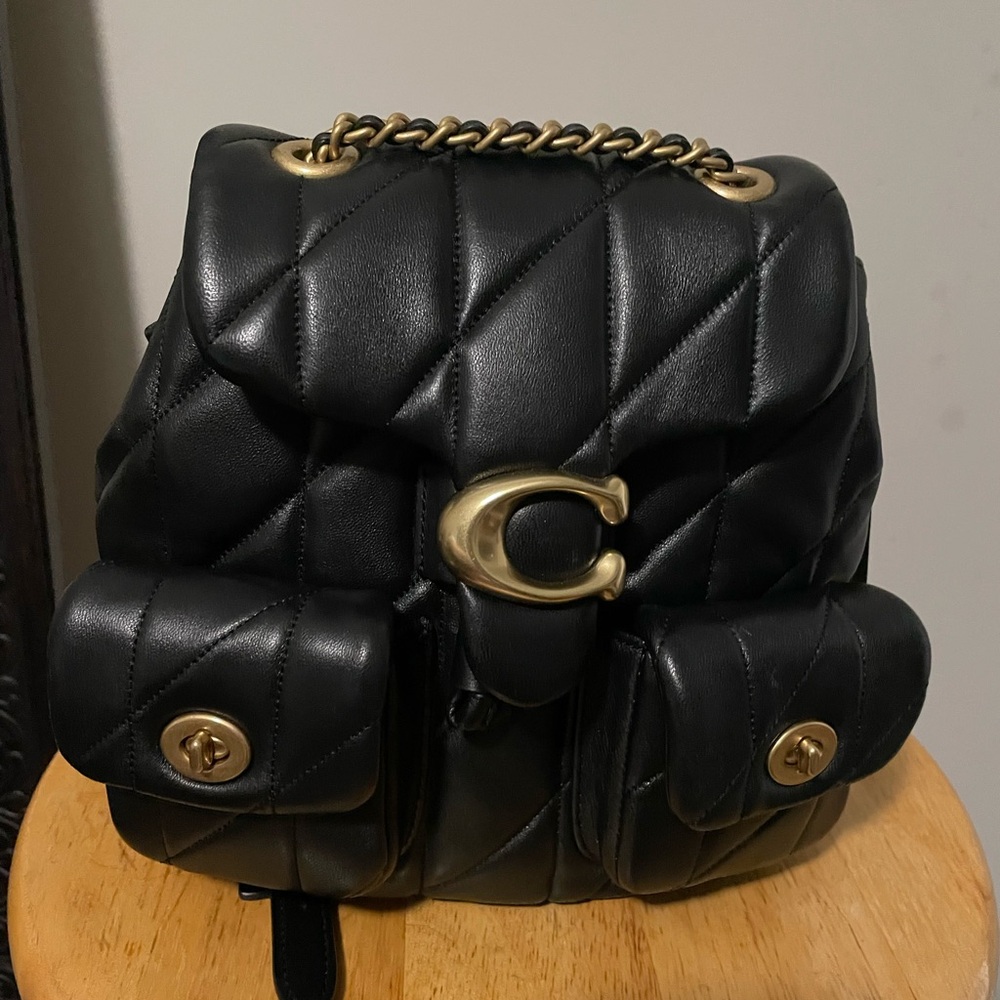 Coach Tabi Black Quilted Backpack